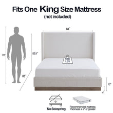 Load image into Gallery viewer, Hosford - Minimalist Upholstered Wingback Bed With Wood Base Platform