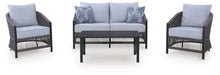 Load image into Gallery viewer, Bridges Beach - Loveseat, Lounge Chairs, Table Set (Set of 4) - Gray