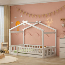 Load image into Gallery viewer, Bed House Bed Frame With Fence