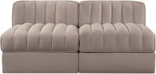 Load image into Gallery viewer, Rummi - Velvet Performance Fabric Upholstered 2 Piece Modular Armless Loveseat
