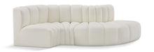 Load image into Gallery viewer, Arc - Faux Leather 4 Piece L-Shaped Modular Sofa