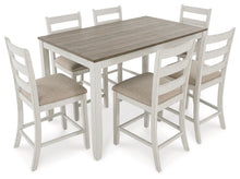 Load image into Gallery viewer, Skempton - Counter Height Dining Table and Bar Stools (Set of 7) - White / Light Brown