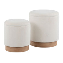 Load image into Gallery viewer, Marla - Contemporary, Nesting Ottoman Set - Natural / Cream