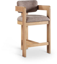 Load image into Gallery viewer, Sacha - Linen Stool With Natural Base