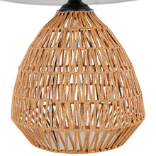 Load image into Gallery viewer, Congo - Contemporary Rattan Table Lamp - Natural / Matte Black / White