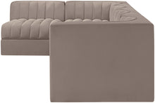 Load image into Gallery viewer, Rummi - Velvet Performance Fabric Upholstered 5 Piece Modular Sectional, L-Shaped (Right)