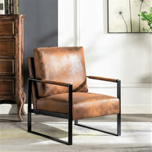 Load image into Gallery viewer, Classic Mid Century Modern Accent Chair With Durable Square Metal Frame, Armchair