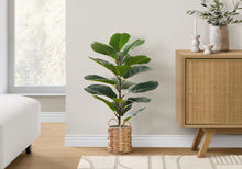 Load image into Gallery viewer, 28" Tall, Artificial Plant, Fiddle Tree, Indoor, Faux, Fake, Floor, Greenery, Potted, Real Touch, Decorative - Green / Beige