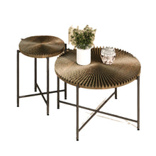 Load image into Gallery viewer, Radial - Pattern Coffee And End Table Set Waterproof Cover, Distressed Cylindrical Design (Set of 2)