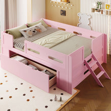 Load image into Gallery viewer, Platform Bed With Guardrail And Drawer