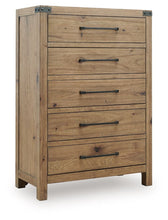 Load image into Gallery viewer, Ridgester - Five Drawer Chest - Light Brown