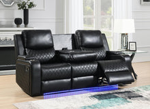 Load image into Gallery viewer, U126 - LED Motion Sofa With Dropdown Table - Black