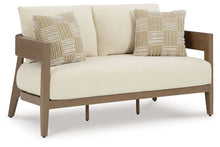 Load image into Gallery viewer, Serene Bay - Loveseat With Cushion - Dark Brown / White