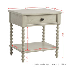 Load image into Gallery viewer, Traditional Durable Nightstand Table With Drawer And Shelf