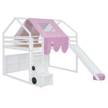 Load image into Gallery viewer, Loft Bed With House Shaped Frame And Tent