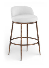 Load image into Gallery viewer, Ferro - Performance Fabric Upholstered Bar Stool - Antique Bronze