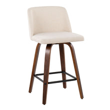 Load image into Gallery viewer, Toriano - Mid Century Modern Fixed Height Counter Stool & Square Footrest (Set of 2)