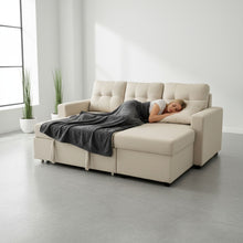 Load image into Gallery viewer, Convertible L Shaped Sectional Sleeper Sofa Bed, Saving Pull Out Couch