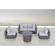 Load image into Gallery viewer, Wicker Outdoor Lounge Set With Cushions And Fire Pit