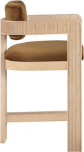 Load image into Gallery viewer, Sacha - Velvet Stool With Natural Base - Saddle