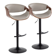 Load image into Gallery viewer, Symphony - Mid Century Modern Adjustable Barstool With Swivel With Rounded T Footrest (Set of 2)