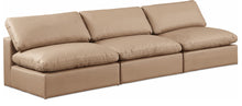 Load image into Gallery viewer, Comfy - Faux Leather Modular Armless Sofa 3 Pieces - Tan