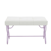 Load image into Gallery viewer, Priya II - Synthetic Leather Purple Bench - Purple / White