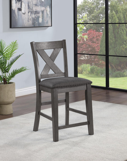 D160 - 7 Piece Dining Room Set (Counter Height Table, 6 Counter Chairs) - Gray