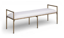 Load image into Gallery viewer, Axis - Linen Textured Cream Fabric Upholstered Bench