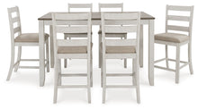 Load image into Gallery viewer, Skempton - Counter Height Dining Table and Bar Stools (Set of 7) - White / Light Brown