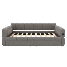 Load image into Gallery viewer, Upholstered Platform Bed With USB Charging And 2 Storage Drawers