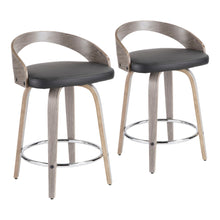 Load image into Gallery viewer, Grotto - Contemporary Fixed Height Counter Stool & Swivel With Round Footrest (Set of 2)