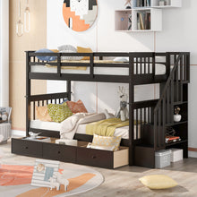 Load image into Gallery viewer, Stairway Bunk Bed With Storage And Guard Rail For Bedroom