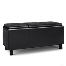 Load image into Gallery viewer, Avalon - Tray Storage Ottoman With Lift Up Lids - Midnight Black