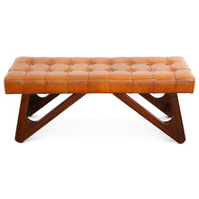 Load image into Gallery viewer, Mia - Bench With Buttons - Brown / Rustic