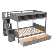 Load image into Gallery viewer, Bunk Bed With Shelfs, Storage Staircase And 2 Drawers