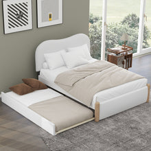 Load image into Gallery viewer, Upholstered Platform Bed With Wood Supporting Feet And Trundle