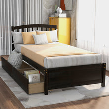 Load image into Gallery viewer, Platform Storage Bed Wood Bed Frame With Two Drawers And Headboard