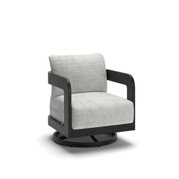 Salina Bay - Swivel Lounge With Cushion - Black / Gray - Ego Home Furniture