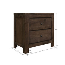 Load image into Gallery viewer, 2 Drawer Nightstand - Brown
