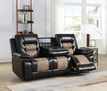 Load image into Gallery viewer, U141 - Motion Sofa With Drop Down, And Two Wireless Chargers - Brown