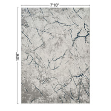 Load image into Gallery viewer, Geometrix - 7'10" X 10'6" Area Rug, Geometric 3D Effect - Ivory / Gray