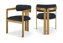 Load image into Gallery viewer, Aurum - Vegan Leather Upholstered Dining Chair With Brushed Brass Base (Set of 2)