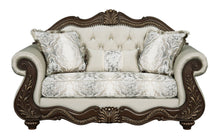 Load image into Gallery viewer, Pierce - Loveseat With 3 Pillows - Beige / Cherry