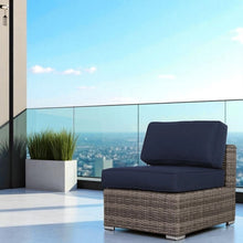 Load image into Gallery viewer, Wide Armless Outdoor Chairs With Cushions (Set of 2)