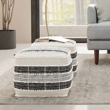 Load image into Gallery viewer, Barley - Square Pouf - White / Beige / Black