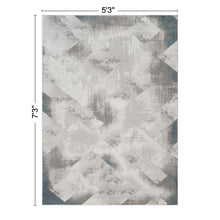 Load image into Gallery viewer, Geometrix - 5'3" X 7'3" Area Rug With Geometric 3D Effect - Ivory / Gray