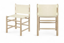 Load image into Gallery viewer, Santos - Vegan Leather Upholstered Dining Chair With Stained Natural Base (Set of 2)