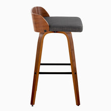 Load image into Gallery viewer, Maya - Mid Century Modern Fixed Height Barstool With Swivel And Square Footrest (Set of 2)