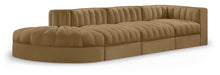 Load image into Gallery viewer, Rummi - Velvet Performance Fabric Upholstered 4 Piece Modular Sectional With Reverse Corner Chair